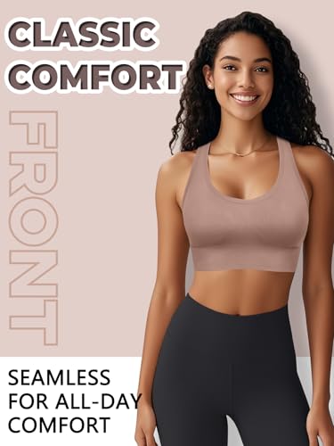 Image of Sports Bras for Women High Support, Multipack Padded Supportive Criss Cross Back Wireless Running Yoga Workout Bra