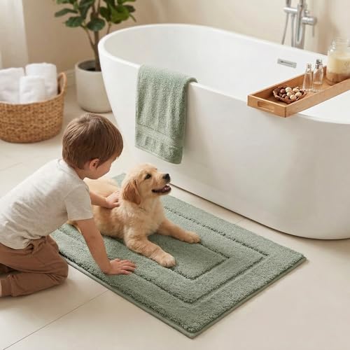 GRANNY SAYS Light Green Bathroom Rug 16" x 24", Non-Slip Bath Mat by GRANNY SAYS - Used condition - Image 3