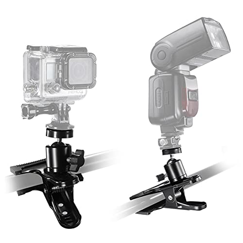 2 Stück Kamera Blitz Halterung 360 Grad Kamera Klammer Halter Ständer Stativschelle Montage Klemmstativ Blitzschiene mit… – Bild 4