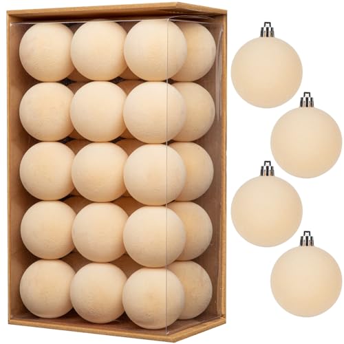 30er Set Weihnachtsdeko Samt Weihnachtskugeln – Ø 6CM Bruchsichere...