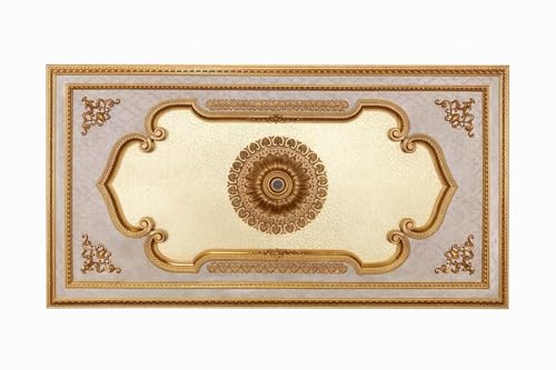 AFD Home Gold Leaf Decorative Rectangular Ceiling Medallion or Fan Medallion, 86 Inches