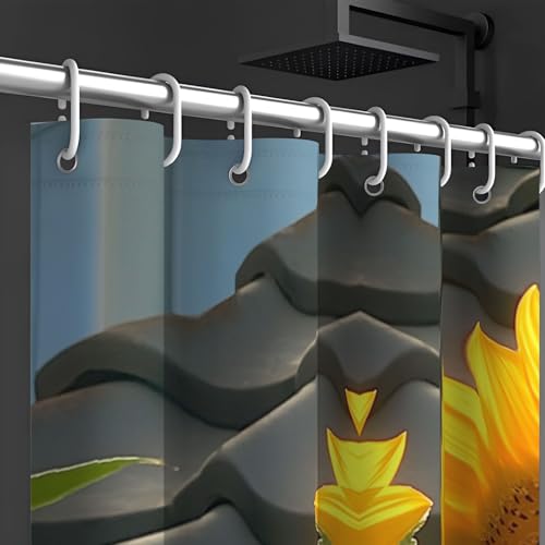 Rideau de douche fleurs en polyester imperméable de qualité supérieure