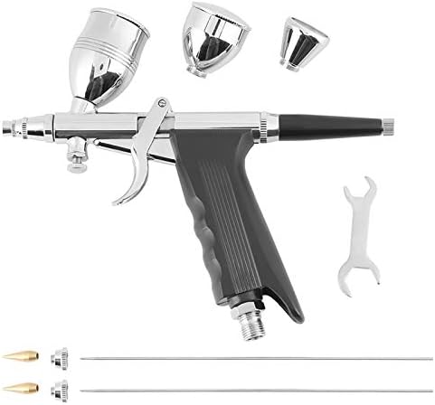 Paint Spray Gun All-Purpose Airbrush 3 Sizes Cupguns Drawing Kit with 0.3mm 0.5mm 0.8mm Nozzles, Cups Set Kit for Spray Watercolor Pigments, Inks, Dyes
