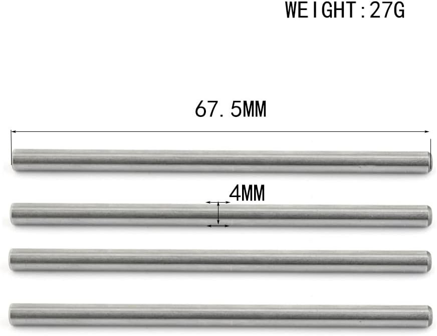 4pcs Suspension Arms Hinge Pins 4x67.5mm AR330381 ARAC5032 for ARRMA 8S 1/5 KRATON Outcast 4x4 8S BLX RC Monster Roller Truck Upgrades Parts(Silver)