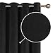 Produktbild Deconovo Gardinen mit Ösen Lichtdurchlässig Wohnzimmer Samt Vorhang Kinderzimmer 290x140 cm Schwarz 2er Set