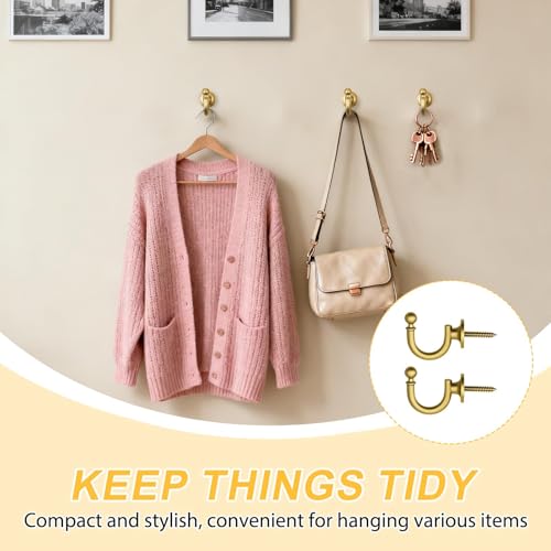 2 Stück Gardinenhalter Wand Curtain Holder, Vorhang Holdback Vorhang mit Expansionsschraubenrohr, für Zuhause Schlafzimmer Büro Esszimmer Cafés (sandgoldene)