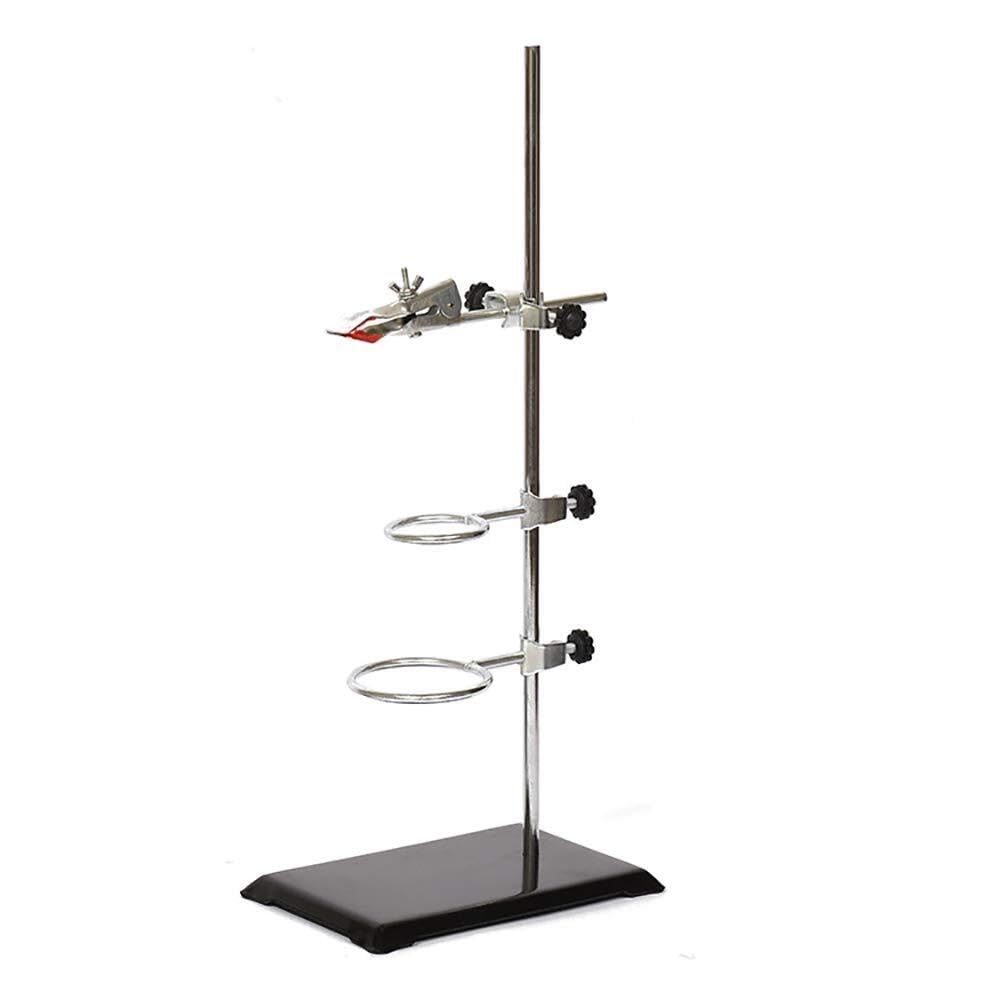 Set supporto da laboratorio con pinza per buretta e 2 pinze ad anello, asta in acciaio inossidabile, 20/16 pollici, per esperimenti di chimica e fisica(50 CM/20")