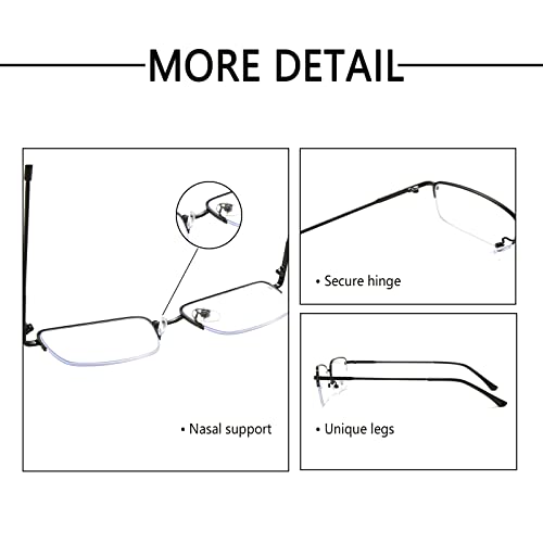 Image of LJCZKA Half Rimless Blue Light Blocking Glasses Women Men Fresh Rectangle Computer Business Glasses