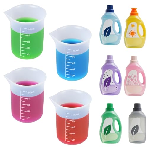 6 vasos de silicona para medir de 100 ml miniatura 4