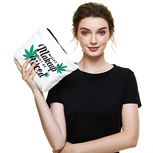 Fokongna Funny Weed Makeup Bag Gifts,Women Friends Cosmetic Bag,Best Friends Sister Gifts Might Be Makeup Might Be Weed,Humor Travel Makeup Bag Toiletry Bag For Women Friends Birthday Christmas Gifts - Image 6