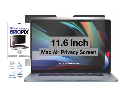 Image of PxIn BrioPix 11.6 Inch MacBook Air Privacy Screen Filter - No Eye Strain | BLUV Block Tech | No Dry Eyes | Privacy Screen for 11.6 macair