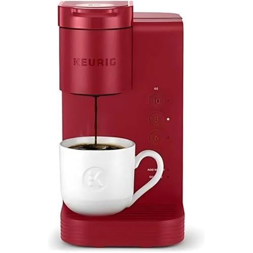 Keurig K-Express Essentials Single Serve K-Cup Pod Coffee Maker with 45oz Reservoir Fast Brewing Back-to-Back Cups and Energy Efficient (Red)