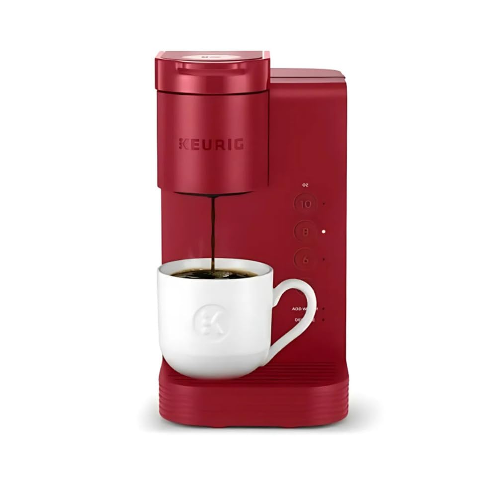 KeurigK-Express Essentials Single Serve K-Cup Pod Coffee Maker with 45oz Reservoir Fast Brewing Back-to-Back Cups and Energy Efficient (Red)