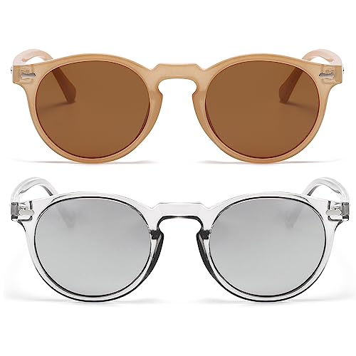 Image of Vintage Polarized Sunglasses for Men Women Round Retro Classic Fashion Eyewear UV400 Protection Sun Glasses
