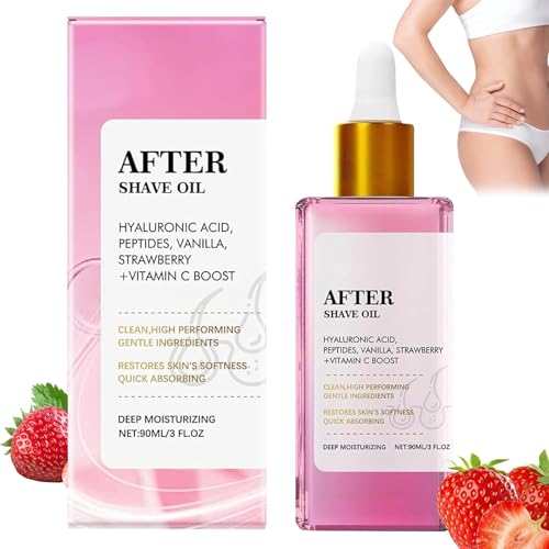 After Shave Oil (90 ml), soft serve after shave oil-truly fresa y vainilla, aceite aftershave, para Prevenir Pelos Encarnados, Perfecto para Hombres y Mujeres