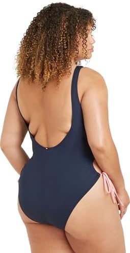 Tommy Hilfiger One Piece Side Tie (Ext Sizes) Kadın Mayo, Mavi, Xs - Görsel 5