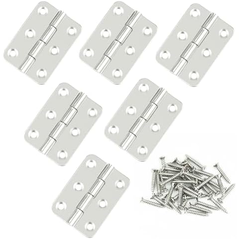 JJWNMLL 2 Inch Silver Door Hinges with Screws Cover