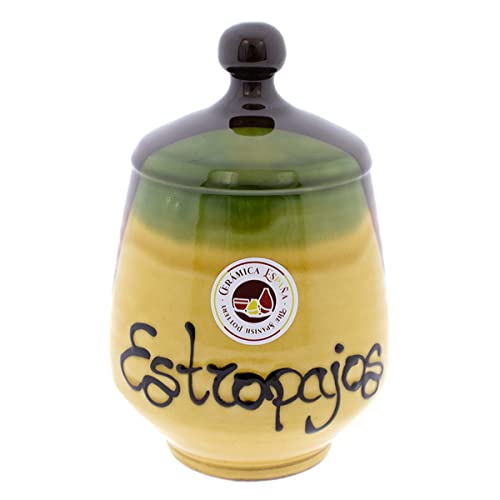 CERÁMICA ESPAÑA | Estropajero para estropajos rústico | Organizador de cocina | Porta estropajos | Estropajero cerámica Modelo M01 | 100% hecho a mano | 12x12x18 cm