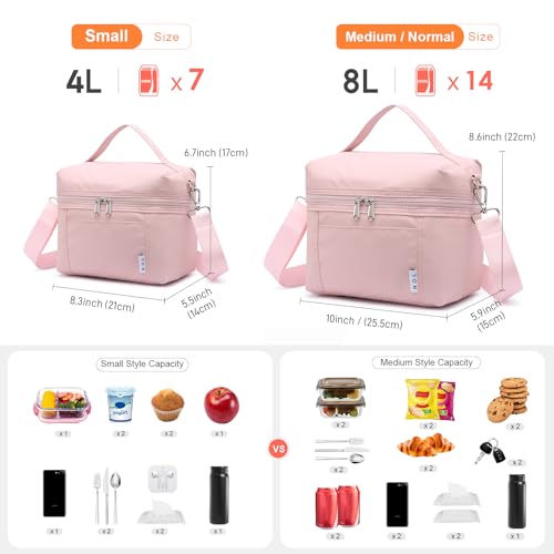 Image of NOL Natural Organic Lifestyle Insulated Lunch Bags for Women Cooler Bag Lightweight Nylon Waterproof Lunch Box For Work