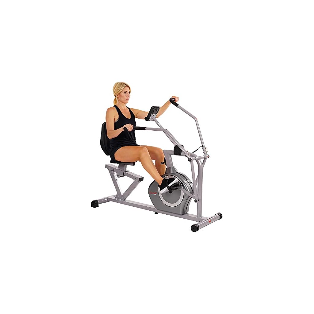 Sunny-Health-Fitness-Compact-Performance-Recumbent-Bike-with-Dual-Motion-Arm-Exercisers-Quick-Adjust-Seat-Optional-Exclusive-SunnyFit-App-Enhanced-Bluetooth-Connectivity