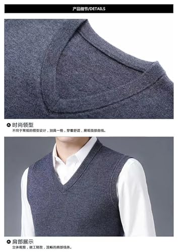 Dcvmvmn Men Solid Warm Sweater Vest Spring Autumn Business Casual V-Neck Slim Bottoming Knitted Sleeveless Tops4