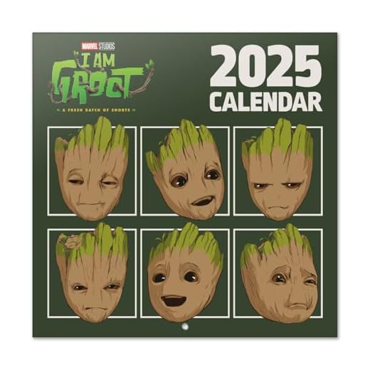 Calendario 2026 pared Marvel Yo Soy Groot - Calendario pared, Planificador mensual: Con espacio para anotar e Ilustraciones (30x30 cm)