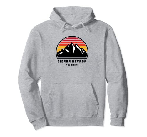 Sierra Nevada Montañas Estilo Retro Montaña Puesta de sol Fresco Sudadera con Capucha
