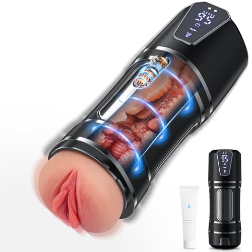 Elektrischer Masturbator Masturbieren für Männer 10 Vibration & 5 Saugmodi Sex Spielzeug für die Männer Vibratorensets Realistische Taschenmuschi Masturbatoren Penis Stimulator mit 3D Pussy Sex Toys