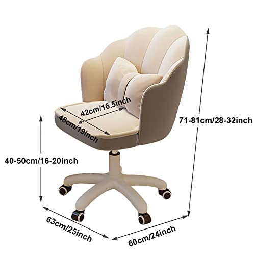 Sillón de tocador de terciopelo con brazos ajustable y giratorio para escritorio 3