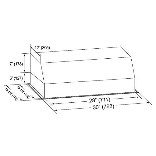 KOBE Range Hoods INX2630SQB7003 Insert Range Hood, 30Inch, Stainless