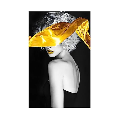 Toile Golden Lip Ribbon KEBIA 60x80cm de style moderne et sexy pour décoration murale de salon - 3