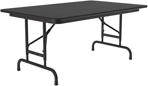 Miniatura 328 de Correll - Mesa plegable de altura ajustable y resistente, parte superior laminada de alta presión, fabricada en Estados Unidos, delantal de acero