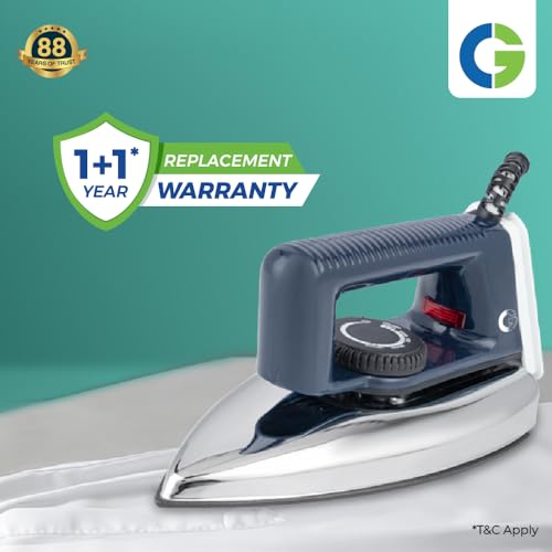 Image of CG -IRZI1000 Light Weight Dry Iron Press 1000 W with Anti-Bacterial Non-stick, German Coated Soleplate, 360 Degree Flexi Cord, BIS Certified 2 Yr Replacement Manufacturer Warranty