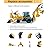 Mini Front End Loader Backhoe with Hydraulic System and Rear Excavator, Compact Wheel Digger for Landscaping, Farm Use and Utility Work