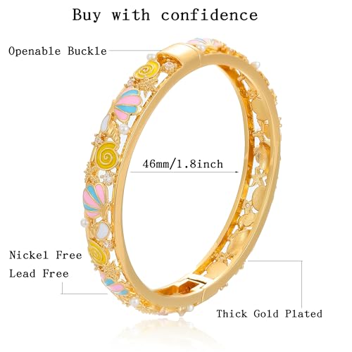 Image of Ethlyn Gifts for little girls Gold Plated Colorful Openable Kids Baby Girls Bangles Bracelets Birthday Gifts for 2years 4 years 5 years old girls
