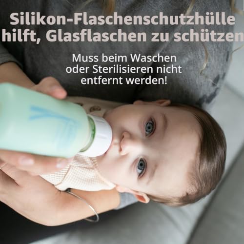 Dr. Brown's Anti-Kollik Options+ Schmale Glas-Babyflasche mit Level 1 Langsamem Durchfluss-Sauger, BPA-frei, 120 ml/4 oz, ab 0 Monaten… – Ansicht 5