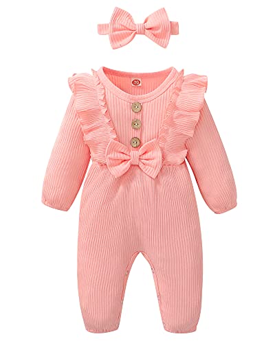 Image of Mioglrie Newborn Baby Girl Clothes One Piece Jumpsuits Clothes Short Sleeve Rompers Summer Clothes for Baby