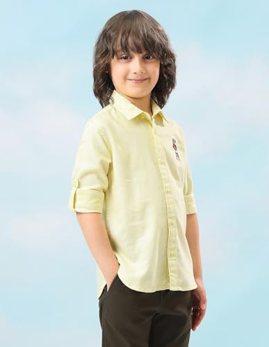 Image of USPA Kids Boys Oxford Solid Regular fit Shirt