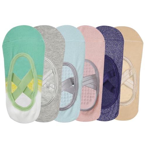 Image of Mint & Oak Pilates Socks with Grips for Women, Ankle Length Non-Slip Yoga Socks, Cotton Ideal For Yoga, Pilates, Gym, Workout, Cute Women's Gift