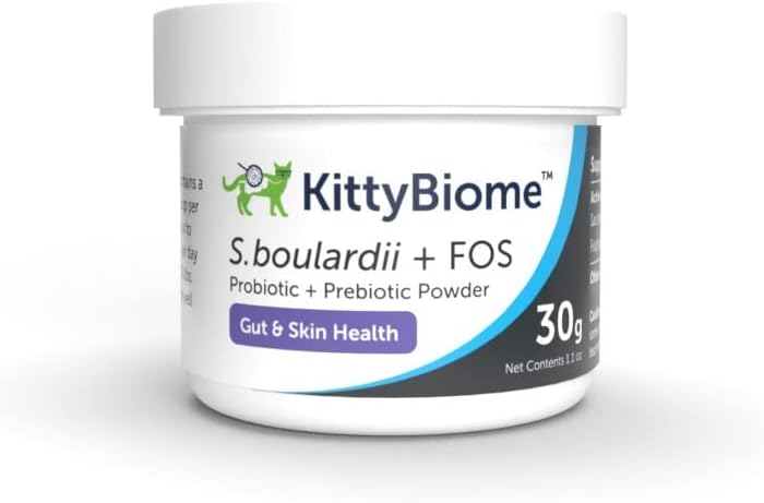 AnimalBiome Cat Probiotics - S. boulardii + FOS Probiotic and Prebiotic Powder for Cats - 30g - KittyBiome
