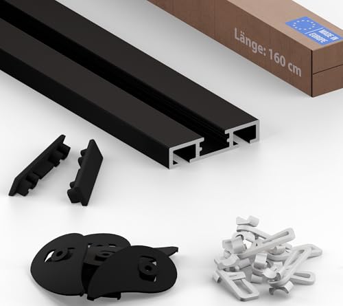 TIVENDIS Gardinenschiene 2 läufig 160 cm Aluminium...