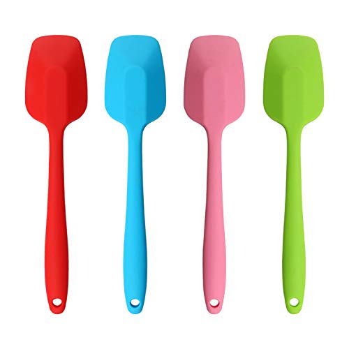 Silicone Spatulas, Heat Resistant Non-Stick Spoonula Flexible Rubber Scrapers Bakeware Tool Essential Cooking