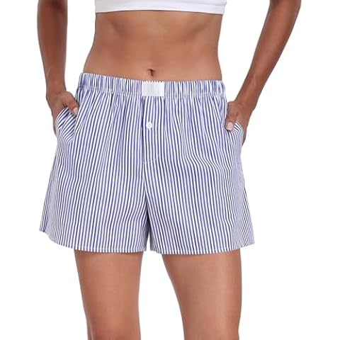 GRECERELLE Women's Y2K Beach Striped Shorts Cover