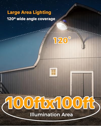 AIKVSXER 200W LED Barn Light Dusk to Dawn, Outdoor Yard Light with Pole - image 7
