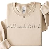 Alhamdulillah Sweatshirt, Muslim Ramadan Islamic Sweater, Gifts for Muslims, Ramadan Mubarak, Islamic Clothing, Eid Gift (US, Alpha, Large, Regular, Regular, Sand)