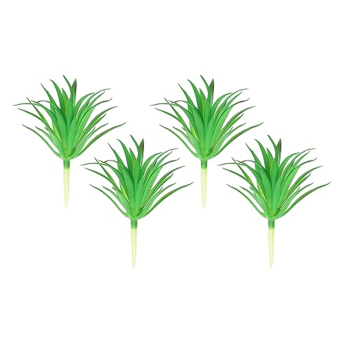 PATIKIL Artificial Succulent Plants, 4 Pack Small Fake Plants Faux Succulents Plant Unpotted for Home Garden Decoration Dark Green