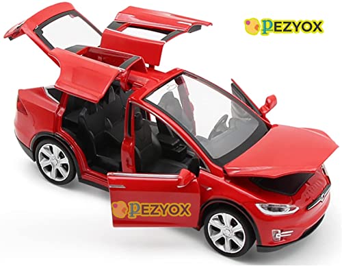 Image of Alloy Car Model Diecasts Metal Toy with Sound /Light /Pull-Back Off-Road Vehicles Car Model Collection Kids Toys Gift Multicolor Pack of 1 (Tesla RED)