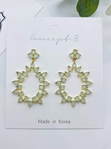 Concept8 Gold plated tear drop cubic zirconia earrings with 925 silver post4