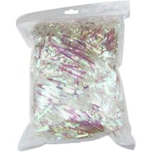 250 Grams Iridescent Plastic Hamper Shreds DIY Gift Wrapping Confetti Basket Filler Party Supplies Iridescent White