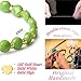 MetJakt Original Handmade Stretch Jewelry Women's Bracelet with 4MM Austrian Crystal and 18K Gold Heart (Olive green-heart)